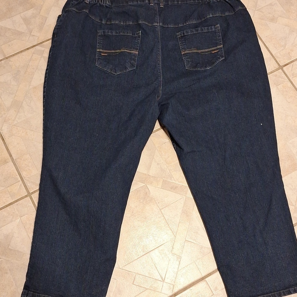 q Catherines Blue Stretch  Jeans Size 28W Petite.   EUC - Picture 2 of 5